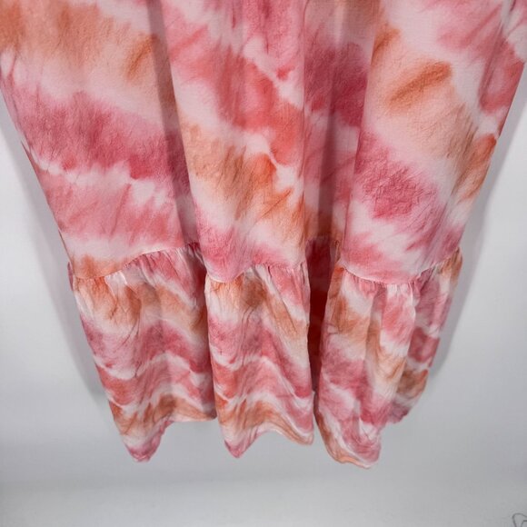 Rails Delilah Tiered Dress Womens L Pink Tie Dye Rayon Blend Adjustable Lined - Picture 5 of 10